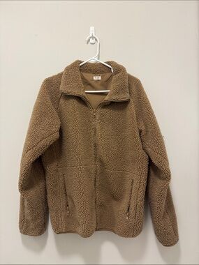 Brandy Melville Brown Sherpa Zip-Up Jacket